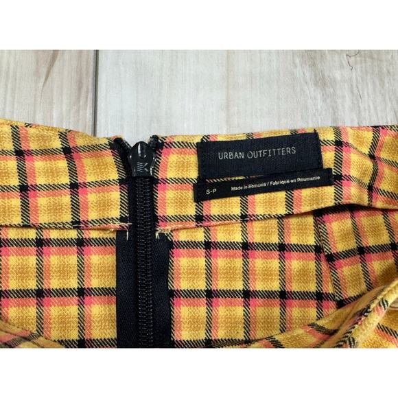 Urban Outfitters Mini Skirt Yellow Black Plaid Academia Small - Picture 2 of 4